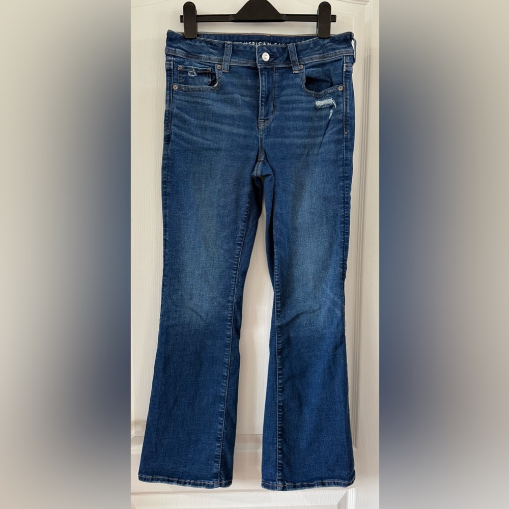 American Eagle Outfitters Dark Blue Wide Leg Jeans